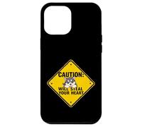 Caution Sign Alaskan Malamute Dog Funny Gift Malamute Puppy Case for iPhone 12 Pro Max