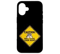 Caution Sign Alaskan Malamute Dog Funny Gift Malamute Puppy Case for iPhone 16