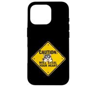 Caution Sign Alaskan Malamute Dog Funny Gift Malamute Puppy Case for iPhone 16 Pro
