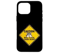 Caution Sign Alaskan Malamute Dog Funny Gift Malamute Puppy Case for iPhone 16 Pro Max