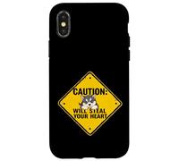 Caution Sign Alaskan Malamute Dog Funny Gift Malamute Puppy Case for iPhone X/XS