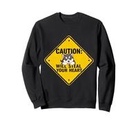 Caution Sign Alaskan Malamute Dog Funny Gift Malamute Puppy Sweatshirt