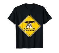 Caution Sign Alaskan Malamute Dog Funny Gift Malamute Puppy T-Shirt