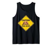 Caution Sign Dachshund Dog Funny Gift Wiener Puppy Tank Top