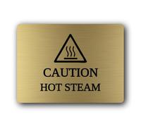 Caution sign for hot steam Sign - 19.4x14.3cm Brushed Aluminium