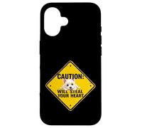 Caution Sign Highland White Terrier Funny Gift Westie Puppy Case for iPhone 16