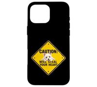 Caution Sign Highland White Terrier Funny Gift Westie Puppy Case for iPhone 16 Pro Max