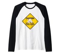 Caution Sign Highland White Terrier Funny Gift Westie Puppy Raglan Baseball Tee