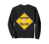 Caution Sign Labrador Dog Funny Gift Lab Puppy Sweatshirt