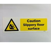 CAUTION SLIPPERY FLOOR SURFACE SIGN 300x100mm RIGID PLASTIC FIRE SAFETY RETAIL