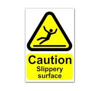Caution Slippery Surface Correx Sign Board - Printed & Laminated Safety Sign for Builders, Construction Sites, 300mm x 200mm x 4mm, Durable & Visible Warning Signage for Workplace Safety