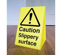 Caution Slippery Surface - Free Standing Double Sided A Board - Yellow Corex - Sign Area: 200mm x 300mm