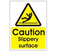 Caution Slippery Surface Sign 150mm x 200mm - Rigid Plastic (WAG.09W-RP)