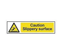 Caution Slippery Surface Sign - Health & Safety - Self-Adhesive PVC - 200mm x 50mm
