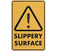 Caution Slippery Surface Wet Warning Metal Sign Aluminum Signs for Outdoors Use Yard Farm Fence Home Wall Decor 8x12 inch