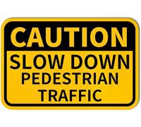 Caution Slow Down Pedestrian Traffic Vintage Metal Sign Funny Tin Retro Wall Decor for Home, Bar, Kitchen, Garage, 8"x12"