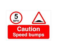 Caution speed bumps- High tack self-adhesive sticker (600mm x 400mm) Ensures safety within 4m viewing distance, promoting road safety.