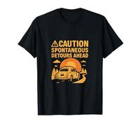 Caution: Spontaneous Detours Ahead Road Trip Graphic T-Shirt
