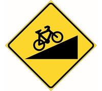Caution Steep Climb For Bicycles Sign Street Metal Warning Sign Square Sign 12x12 inches