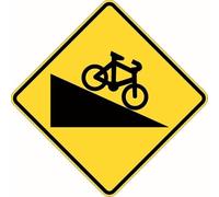 Caution Steep Descent For Bicycles Sign Street Metal Warning Sign Square Sign 12x12 inches