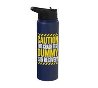 Caution This Crash Test Dummy is in Recovery Stainless Steel Insulated Water Bottle