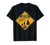 Caution This Hiker Makes Frequent Stops Funny Hiking Graphic T-Shirt