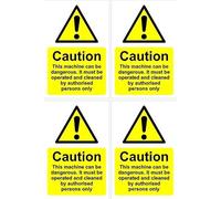 Caution This machine can be dangerous sign, 100x150mm, pack of 4 stickers on A4 sheet