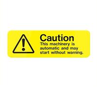 Caution This Machinery Is Automatic And May Start Withoutt Warning Sign Premium Durable For Home & Office,Metal Tin Signs For Front Door/Wall/Window, Clear And Easy To Read 4×16 Inch
