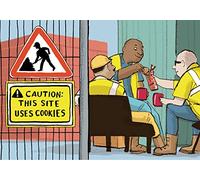 Caution This Site Uses Cookies- Builders Tea - Funny Humorous Blank Greeting Card - Stand Up Woodmansterne