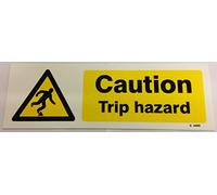 CAUTION TRIP HAZARD WARNING SIGN 300x100mm RIGID PLASTIC FIRE SAFETY RETAIL DIY