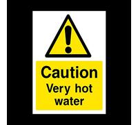 Caution very hot water Sticker/Self Adhesive Sign - Slippery/Warning/Hot Water/Danger/Forklifts (HS8)