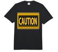 Caution Warning Sign Style Bold Statement People's Attention Comfort Colors Adult Heavyweight T-Shirt