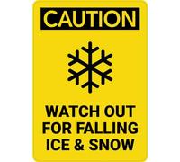 Caution: Watch Out for Falling Ice and Snow - Wall Sign Caution Signs Metal Sign Danger Warning Man Cave Yard Indoor Or Outdoor-8x12inch