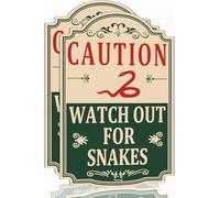 CAUTION WATCH OUT FOR SNAKES Sign,12 x8 inches for Home Garden Bar Wall For Road Yard Decor Reflective Rust Aluminum UV Protected Waterproof Sturdy Easy Mounting,2 Pack