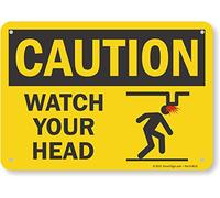 "Caution - Watch Your Head" Sign by SmartSign | 7" x 10" Aluminum