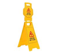 Caution Wet Floor Sign - Yellow | Plastic Floor Warning Sign with Dual Caution Sign | Two Side Slippery Floor Signage | Foldable Type A Wet Surface Warning for Business, Puplic Areas, Malls