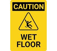 Caution Wet Floor Warning Metal Sign Aluminum Signs for Outdoors Use Yard Farm Fence Home Wall Decor 8x12 inch