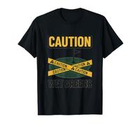Caution: Wet Greens Golf Pun Warning Design T-Shirt