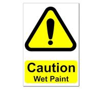 Caution Wet Paint Correx Sign Board - Corrugated Plastic 300mm x 200mm x 4mm for Decorators and Contractors - Durable, Weather-Resistant Warning Sign for Indoor and Outdoor Use