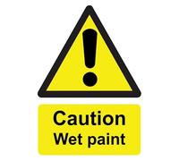 Caution Wet Paint Decorator Sign Notice Sticker Self Adhesive Gloss Decal Sticker 160mm x 125mm