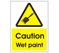 Caution Wet Paint Sign 150mm x 200mm - Rigid Plastic