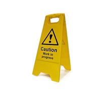 Caution Work In Progress Floor Sign, Pack of 2 Heavy Duty A Boards, Double Sided Message, Lightweight & Easily Transportable