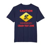 Caution You are Entering Into a Crash Test Zone Dummy Sign T-Shirt, Men's Big and Tall, Navy Blue, 5X Tall