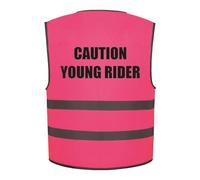 Caution Young Rider Childs Hi Vis Vest Children's High Viz Reflective Safety Kids Waistcoat Fancy Dress Road Safe Horse Riding