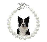 Cauvopaw Chunky Elegant Faux Pearl Necklace (20mm/0.75 Inch Big Beads), Adjustable Pet Faux Pearl Collar for Medium/Large Dogs Daily Wear & Party Jewelry White XL