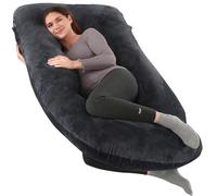 cauzyart Pregnancy Pillows for Sleeping U-Shape Full Body Pillow and Maternity Support - for Back, HIPS, Legs, Belly for Pregnant Women with Removable Washable Cover(Black)
