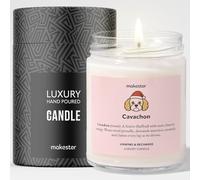 Cavachon Christmas Candle Gift - Luxury Soy Wax Candle - Vanilla, Jasmine, Sugared Almond - Dogs in Shades - Makester
