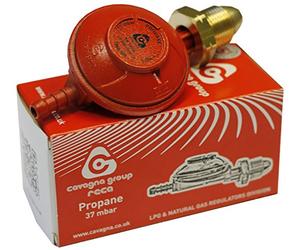 Cavagna 69.1.490.2029 Screw On Propane Regulator for Gas Bottles 37mbar - 8mm Outlet, Black