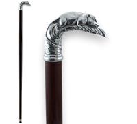 Cavagnini Italian Handmade Cane Beechwood With Silver Look Handle