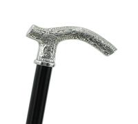 Cavagnini Personalized Italian Walking Cane With Pewter Silver Handle